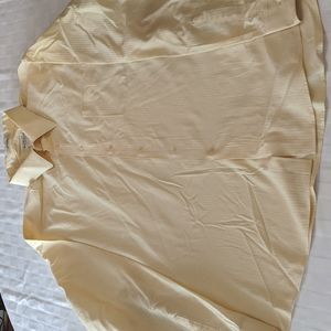 Van Heusen Satin Stripe Light Yellow Dress Shirt 18 36/37